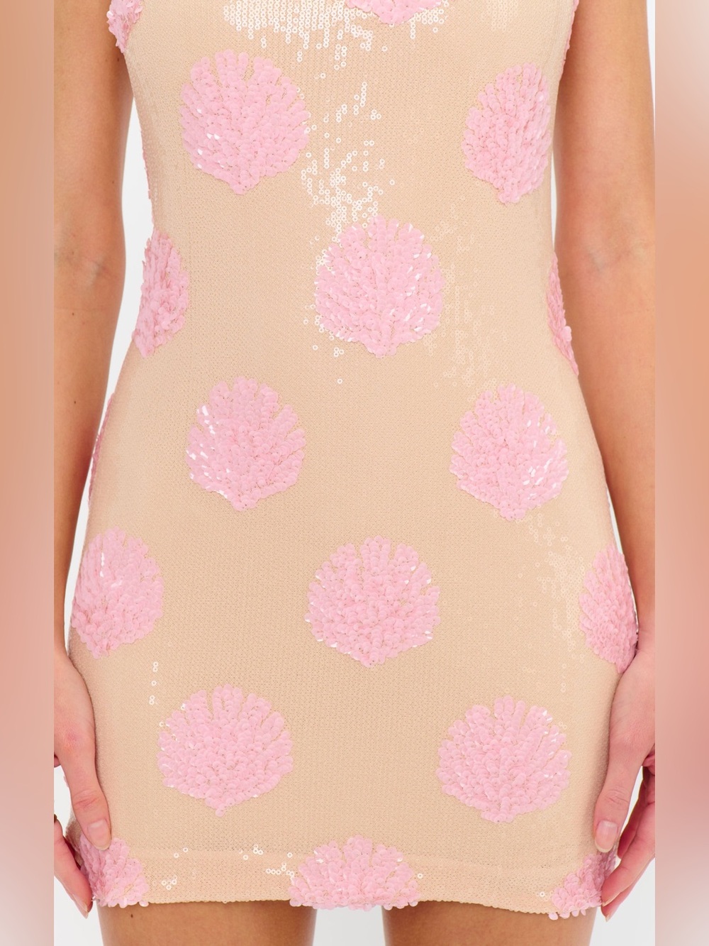 Show Me Your Mumu Lets Go Mini Dress Pink Sequin Shell Dress | Size S - Picture 6 of 15